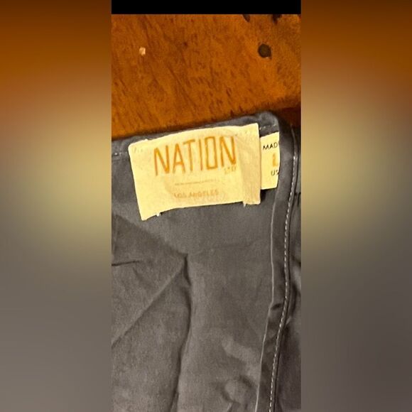 NATION LTD Elegant Blue Jumpsuit; Size Large;Yanni Draped Pantsuit in Denim Blue - Picture 4 of 5